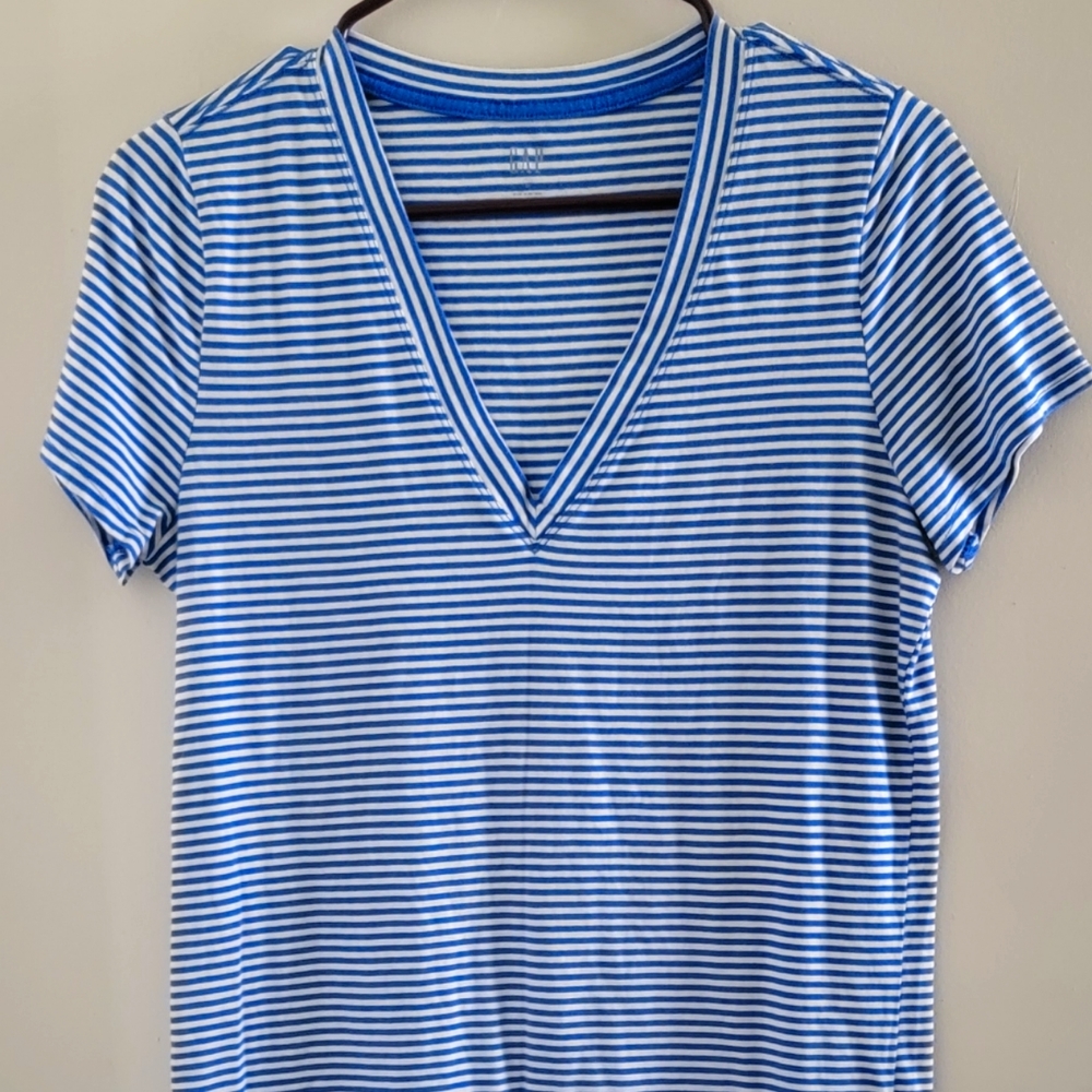 Gap blue & white striped tee
